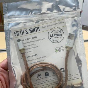 Genuine Leather Charging Cable - Tan - 3FT - NWT